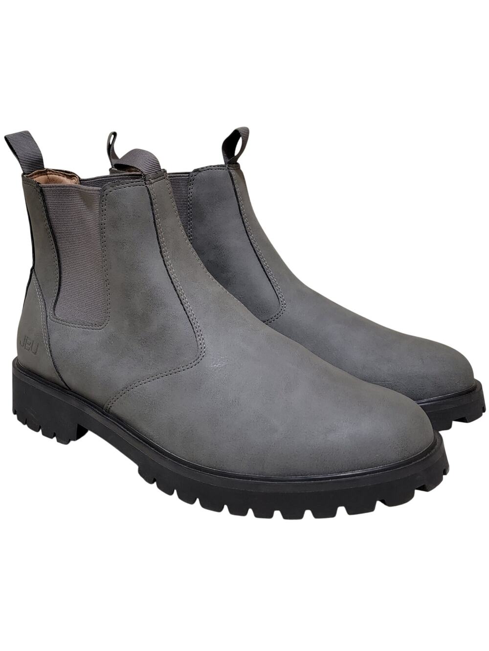 JBU Men Water Resistant Chelsea Ankle Boots Kai Size US 10M Grey Faux Leather